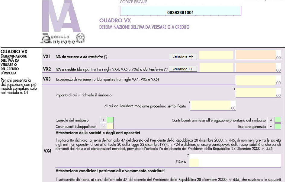 Dichiarazione Iva Quadro Vx Determinazione Dell Iva Da Versare O A Credito