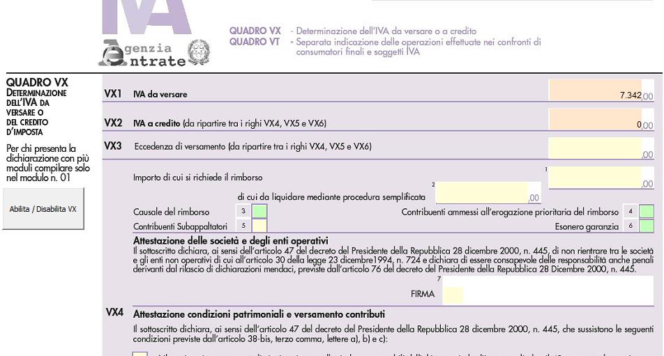 Dichiarazione Iva Base Quadro Vx Vt